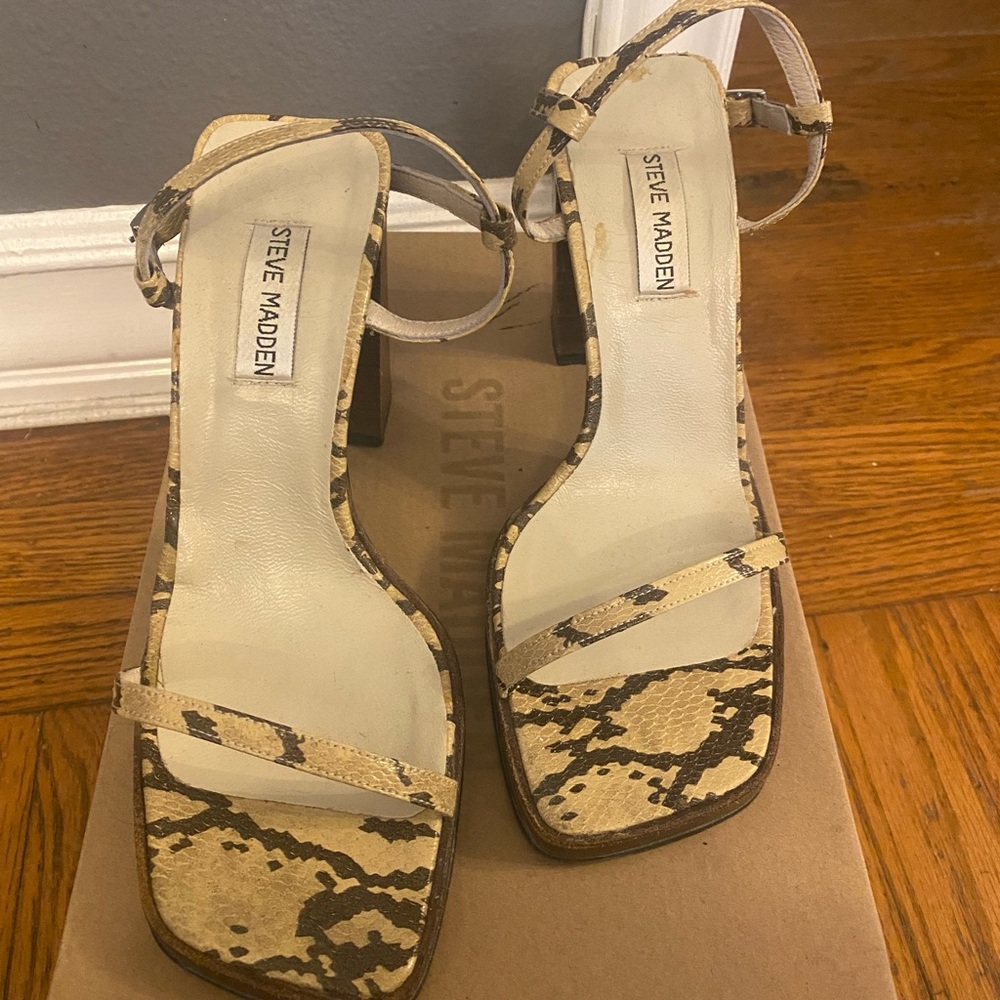 Steve Madden Snakeskin Block Heel